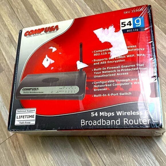 Router w/ AC Adapter Bundle vintage old computer 54Mbps Wireless G Broadband - Picture 5 of 5